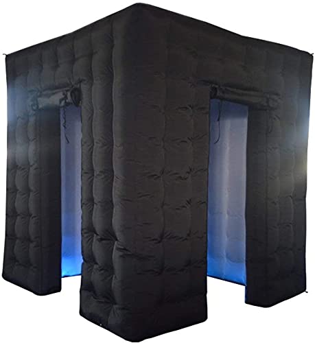 SAYOK Inflatable Photo Booth Backdrop, Black-White Photo Booth Enclosure Portable Inflatable Tent Photoshoot Background for Party Wedding Events