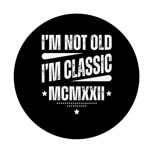 MCMXXII - I´m Not Old, I´m Classic Born in 1922 PopSockets Swappable PopGrip, Black - Image 3