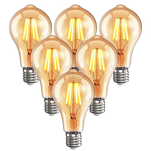 tronisky Edison Glühbirne E27, LED Vintage Glühbirne Warmweiß 2700K 4W Retro Dekorative Glühbirne Antike LED Glühlampe Ideal für Nostalgie und Retro Beleuchtung im Haus Café Bar - 6 Stück Cover