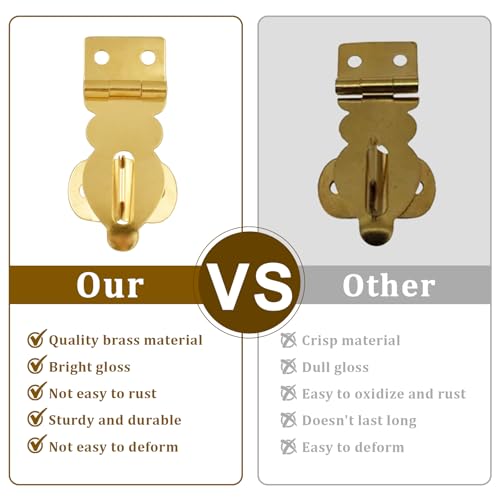 Aifeier ET 12Pcs Brass Solid Padlock Mini Buckles, Small Mini Decorative Hasp Locks with Screws for Gift Boxes Wooden Box Jewelry Box Wine Gift Case Chest Suitcase - Image 3