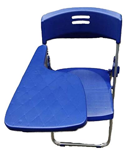 Yosogo Folding Chair With Writing Board (Blue Color) - Ergonomic Compact Portable Plastic Foldable Chair With Side Table, Book Net And Breathable Backrest For Student And Office #TOP5