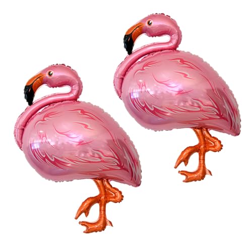 Vrukiaa 2 Pcs 45 Inch Flamingos Foil Balloon Party Decoration Large Pink Flamingos Mylar Balloons Summer Decor for Tropical Hawaii Birthday Themed Parties