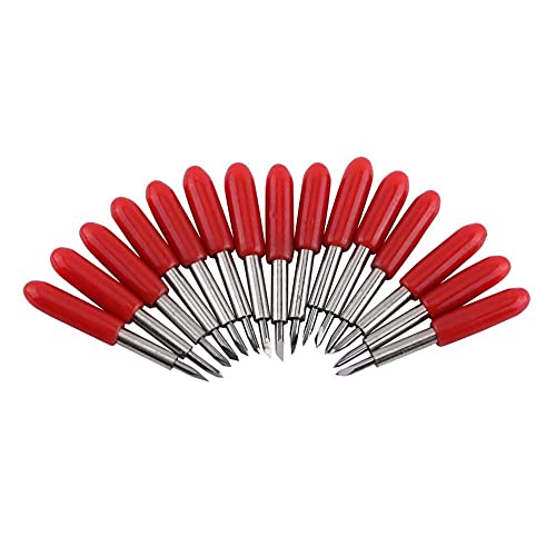 【Caratteristiche del design】 Le lame del plotter taglio hanno cappuccio rosso, che può proteggere queste lame per facile stoccaggio o trasporto. Per evitare di graffiare le dita, le lame si trovano all'interno del coperchio di gomma, si prega di estrarle dal coperchio quando si utilizza.