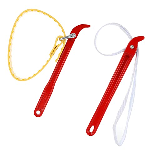Acrux7 12 In Pipe Strap Wrench, Adjustable Belt Strap Oil Filter Opener Wrench, Heavy Duty Nylon Belt Strap Wrench, 10.6 Inch Rubber Belt Wrench, Anti-Sliding Wrench