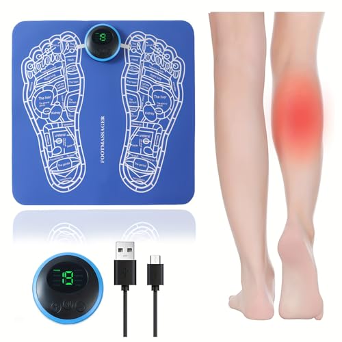 Electric Foot Massager - Feet Massager for Relieving Pain and Improving Blood Circulation - Relaxing Feet with Rechargeable Foot Massager -8 Modes and 19 Intensity LCD Display Screen