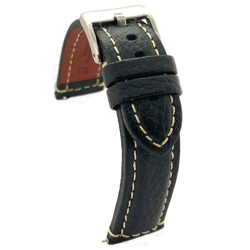 Bracelet montre cuir veau gravure bison Diloy 394 épais : fini les bracelets fragiles
