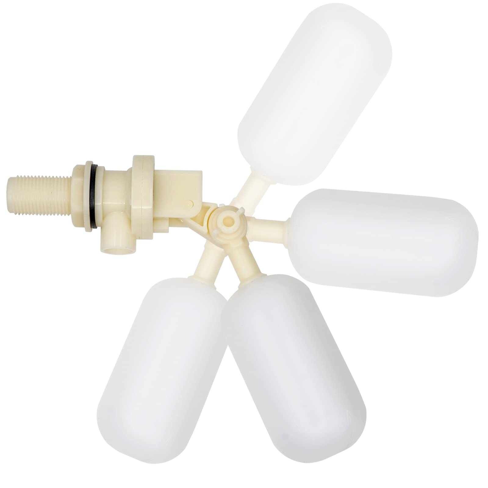 Válvula de Bola Flotante de 1/2 Pulgadas para Bebederos Automáticos, Válvula de Agua de Plástico con Adaptador de Tubería de Agua, Válvulas de Flotación Blancas