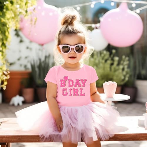 Toddler Baby Girl Birthday Shirt 2nd 3rd 4th 5th 6th Bday Party Tshirt Outfit Sequin Glitter Patch Embroidered Tops2
