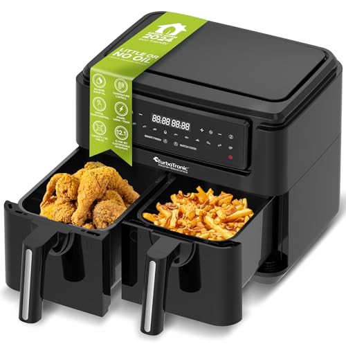 Heißluftfritteuse XXL doppel Airfryer 1750W 7,6L 2x 3,8L Kammer 12 Programme digitale Heißluft Fritteuse ohne Fett Öl Dual Luftfritteuse Air Friteuse Power Schwarz Heißluftfritteuse XXL doppel Airfryer 1750W 7,6L 2x 3,8L Kammer 12 Programme digitale Heißluft Fritteuse ohne Fett Öl Dual Luftfritteuse Air Friteuse Power Schwarz