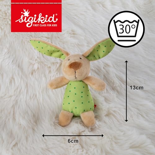 sigikid Rassel & Greiflinge Babyspielzeug Baby-Rassel Plüsch-Hase - Geschenk für Babys ab 3 Monaten, waschbar bei 30 °C