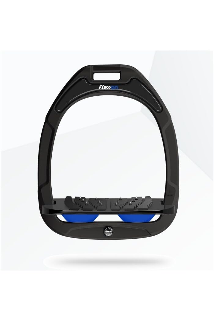 Flexon Green Composite Ultra Grip Stirrups - Black/Dark Blue