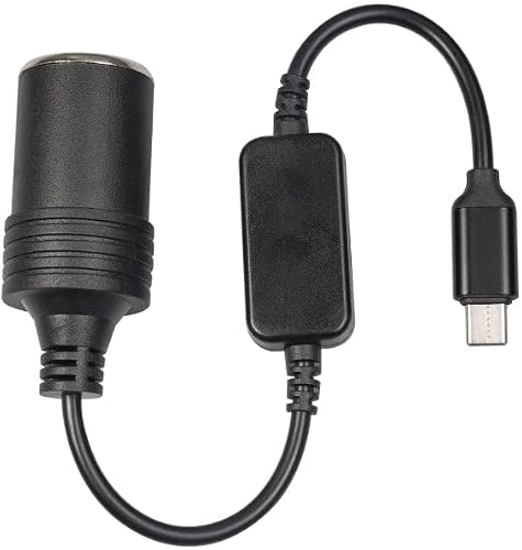 Generic Type-C 5V to 12V Car Cigarette Lighter Socket Boost Power Adapter Cable, 30cm