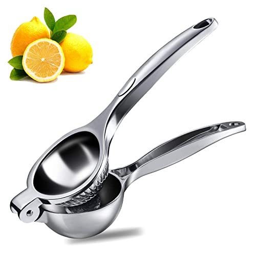 Manuelle Zitronenpresse, strapazierfähig, hochwertige Metall-Aluminiumlegierung, einzelne Handpresse, korrosionsbeständig, Orange, Limette, einfach zu bedienen und effektives Entsaften, schwarz Cover