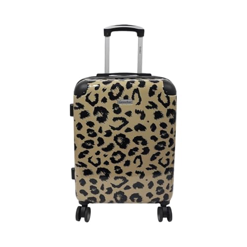 Leopard Print Cabin Suitcase 20" – Hard Shell Lightweight ABS Luggage with 360° Spinner Wheels, Telescopic Handle & Built-in Combination Lock – Animal Print... Leopard Print Cabin Suitcase 20" – Hard Shell Lightweight ABS Luggage with 360° Spinner Wheels, Telescopic Handle & Built-in Combination Lock – Animal Print Carry On (Fits Most Airlines)