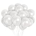 Treasures Gifted Pack of 100 Pearl White Metallic Birthday Balloons for Girls with Ribbons 12 Inch Thick Helium Quality Latex for Christmas Anniversary or Wedding Decorations