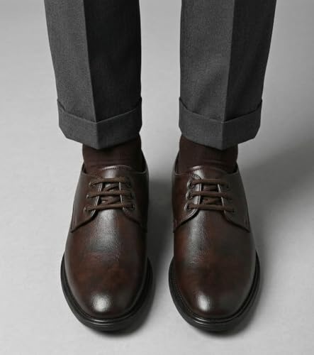Image of Formal Shoe for Men | Lace-Up Patent Leather Shine Textured Print Pointed Toe Business & Casual Wear | Stylish Design with Comfortable Fit Craftsmanship for Office, Wedding, Party & Daily Use All-Day Support for Boys