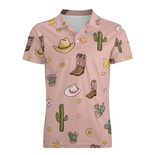 Boys' Classic Polo Shirts Short Sleeve Moisture-Wicking Golf & Tennis Shirts for Youth Teens Cute Cartoon Cowboy4