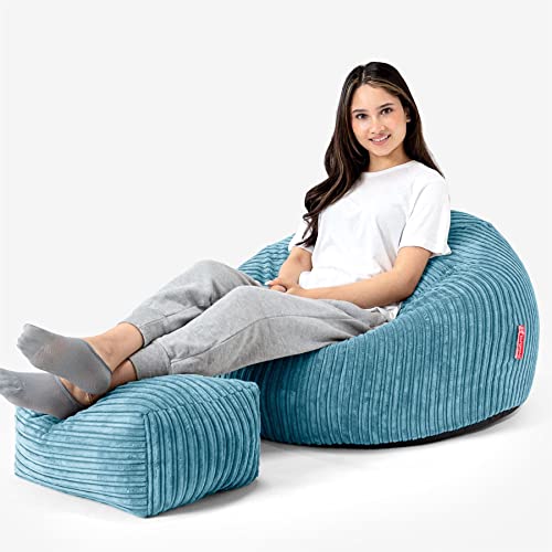 Lounge Pug, Kinder Sitzsack Gaming, Kindersessel, Cord Türkis – Bild 4