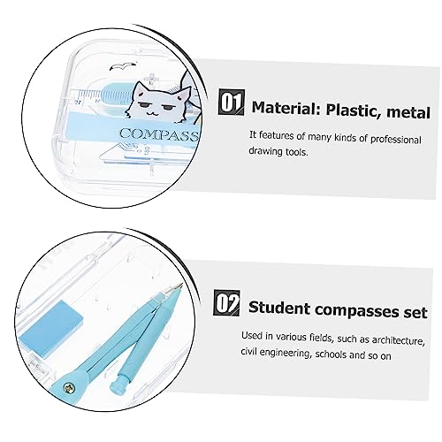 iplusmile 1 Conjunto De Bússola Mutitool Geometria Ferramentas De Desenho Régua Profissional Kit Tra