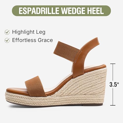Image of Vepose Women's Open Toe Espadrille Wedge Sandals with Ankle Strap 881