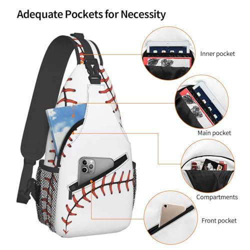 Morrales de cruzada unisex con estampado béisbol clásico miniatura 4