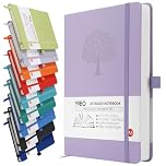 A5 Journal Notebook, 200 Pages Leather Notebook Journal for Men/Women, Hardback Note Book with 80GSM Lined Paper, No Bleed for Writing, Notepad for Office School Supplies, Purple
