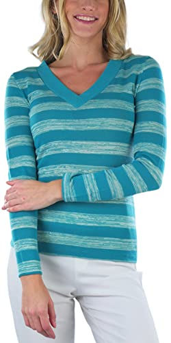 Image of ToBeInStyle Women's Classic Long Sleeve V-Neck Pullover Sweater