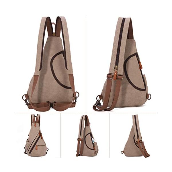 Canvas Sling Bag - Small Crossbody Backpack Shoulder Casual Daypack Rucksack for Men Women Outdoor Cycling Hiking Travel - Image 7