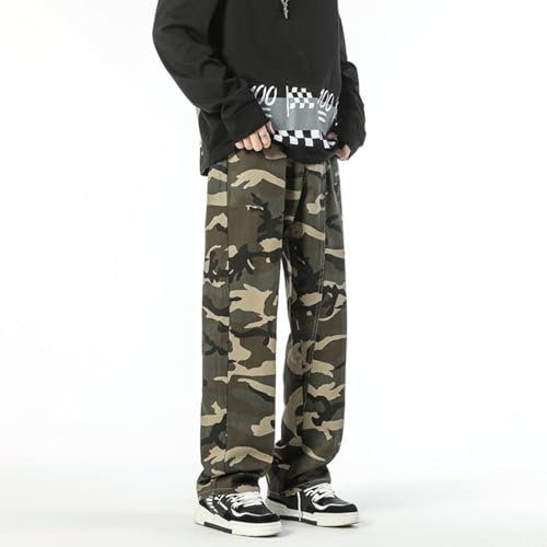 Jeans Pants Trouser Denim Spring and Autumn Men's Designer Style Splicing Camo Classic Workwear2