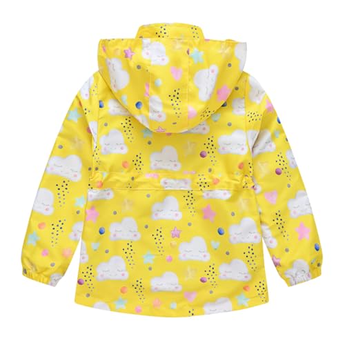 Kids Girls Cute Cartoon Print Jacket Coat Waterproof Windbreaker Hooded Raincoat Outerwear2