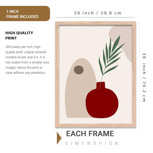 Image of kotart Decorative Painting for Wall Decoration - Modern Art Wall Decor Framed Painting for Living Room Bedroom - Framed Posters /Paintings with Frame Set of 3 (Art 4)