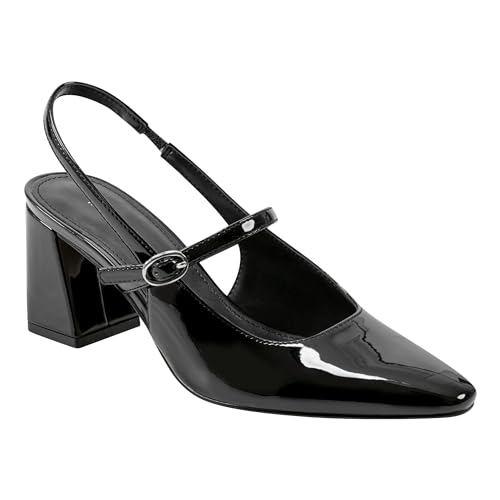 Marc Fisher Women's Lanai Pump, Black Patent 001, 8