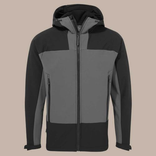 Craghoppers Mens Expert Active Contrast Hooded Soft Shell Jacket (L) (Carbon Grey/Black) - Image 3