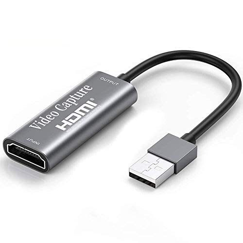HDMI Videoaufnahmekarte, Audio und HD Video Capture Card HDMI 1080p zu USB 2.0 Aufnahme über DSLR, Camcorder, Action Cam, unterstützt Broadcast
