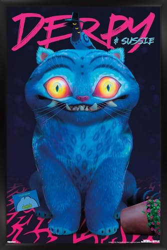 Netflix KPop Demon Hunters (2025) - Derpy & Sussie Wall Poster, 34L" x 22.4W", Black Framed Version