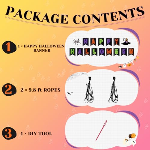 Happy Halloween Banner Hanging Paper Garland Bunting Banner - image 6