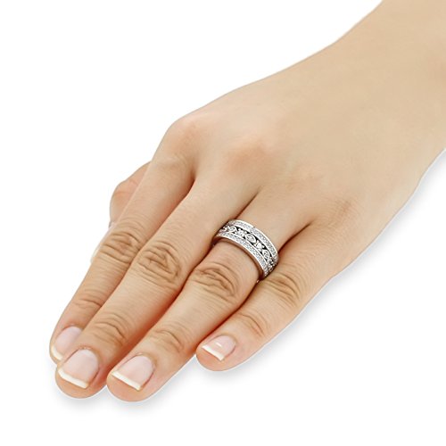 Rose Gold Plated Sterling Silver Women's Fashion band Ring 17.5MM (Size 5 to 9)3
