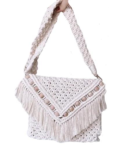 Sac bandoulière macramé blanc idéal pour vos sorties d'été