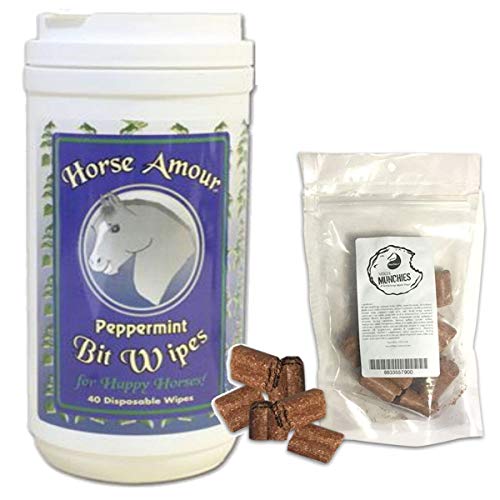 Mikes Instinct Horse Bit Cleaner Bit Wipes - Preferred by Equestrians for Cleaning & Accepting The Bit - USA Made - Your Horse Will Love The Peppermint - No Sugar Added - Plus Horse Treats