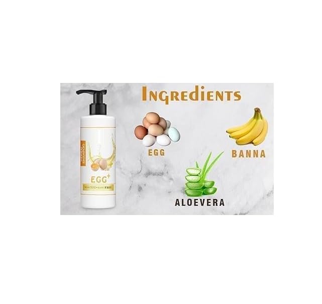 MM Egg Shampoo For Hair Growth | Egg & Banana Shampoo For Hair Loss | | Anti-Dandruff | Anti-Hair Fall | Ideal for Shiny, Healthy Hair | Organic And Natural - 550ml(18.6 Oz)