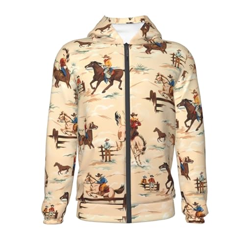 Western Cowboy 1 Kids Pullover Hoodies Boys Zip Up Sweatshirts Girls Athletic Clothes with Pocket2