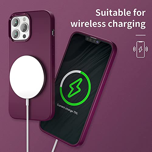 Image of MIDOS Back Cover Compatible with iPhone 14 Pro Max Case Liquid Silicone Full Protection Shock Proof Back Cover for iPhone 14 Pro Max (2022) 6.7 inch (Wine Red)