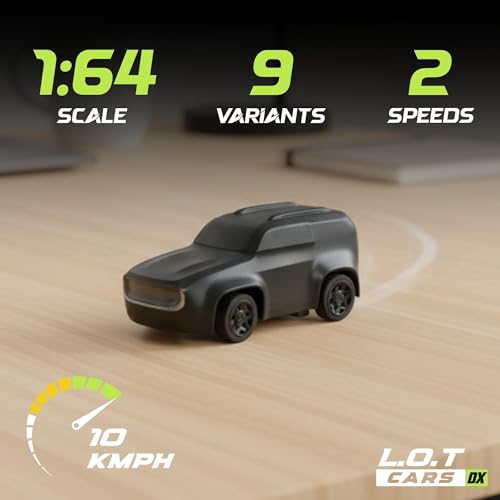 Image of L.O.T Cars Dash Remote Control Car Toy | 2.4Ghz, 1:64 Scale | Rc Cars, Rc Drifting Cars, Proportional Steering, Birthday Gift, Dual-Speed Modes & Lights with 100m Remote Range (Black)