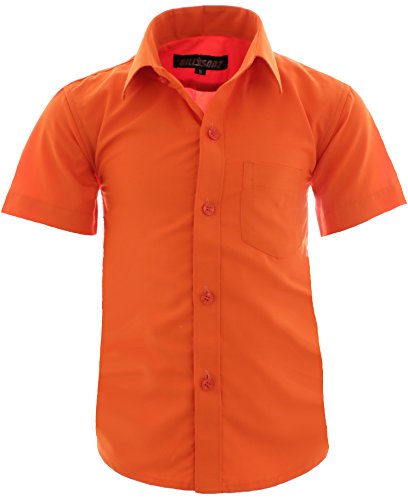 Gillsonz A70 Fête d'enfant, chemise de loisir facile à repasser à manches courtes ( 12-13 ans,orange) Cover
