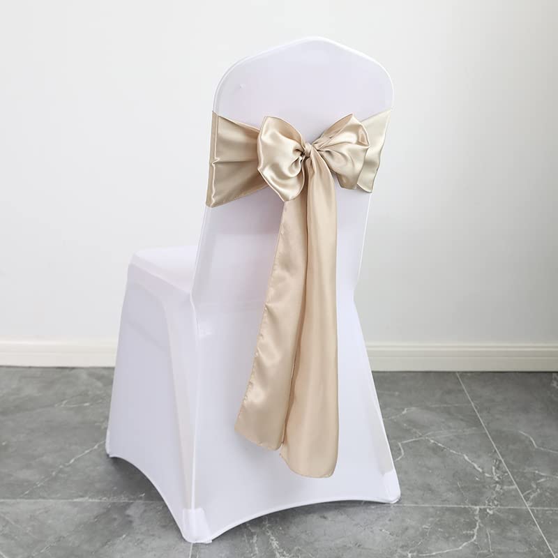 10 pezzi Coprisedie Coprisedie Arco nuziale Decorazione Nodi Eventi Forniture matrimoniali Banchetto Decorazione posteriore Fiocco floreale Nastro Cintura in raso-,10 pezzi