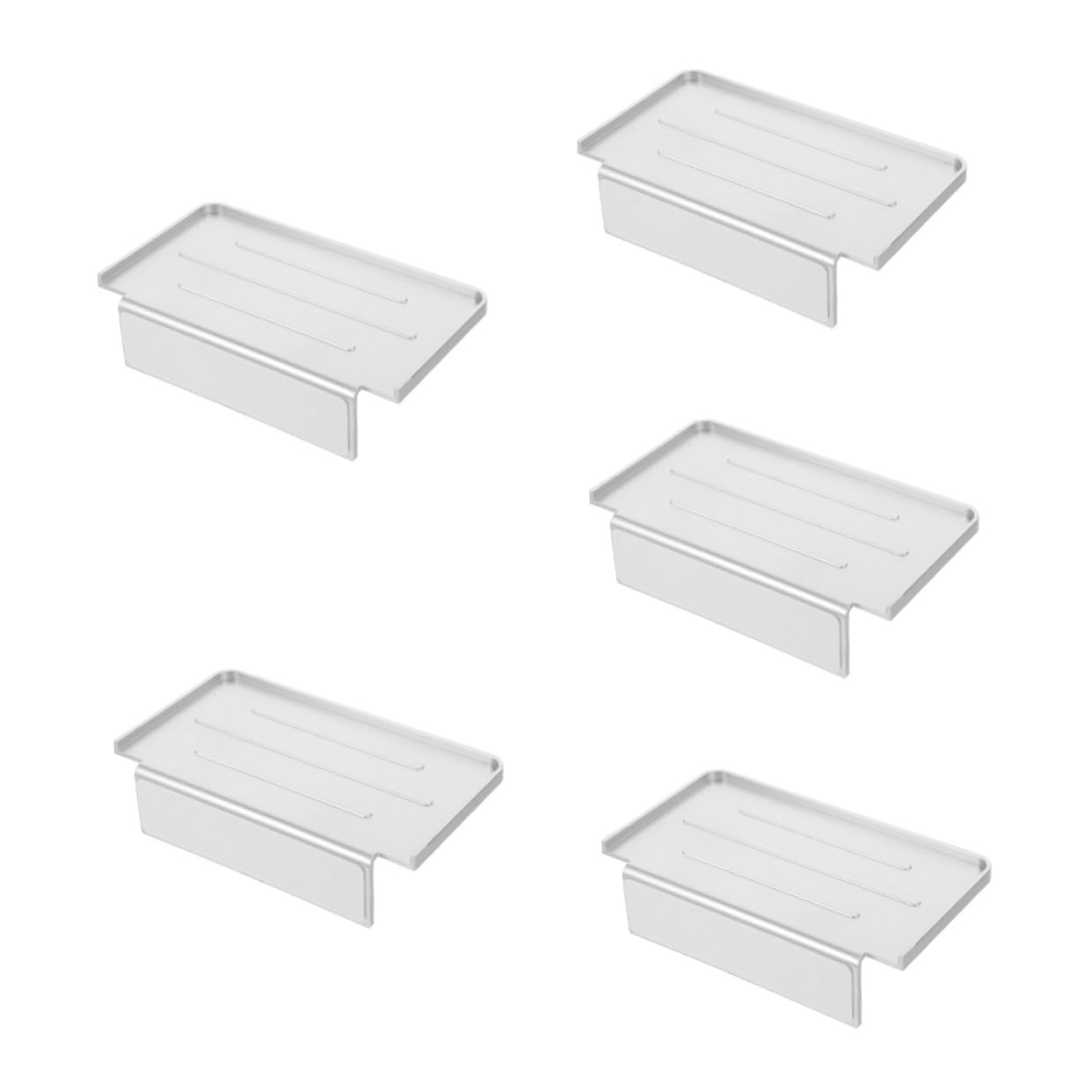 5 Pezzi mensola del bagno sospeso Titolari montare Arredamento del bagno supporto per telefono da parete forniture per il mensola da parete senza porta punch plastica