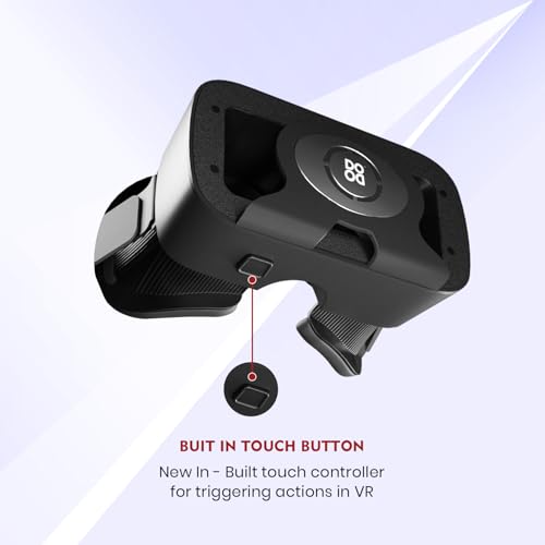 Image of Dood (15 Years Warranty) Virtual Reality VR Headset with Touch Button for Watching Movies,Playing Games Compatible with All Smartphones Upto 7 inches (Black)