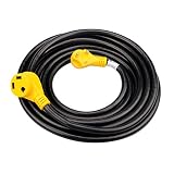 30Amp RV Power Extension Cord, Heavy Duty Generator Power Cord with Ergonomic Handle, Pure Copper, T