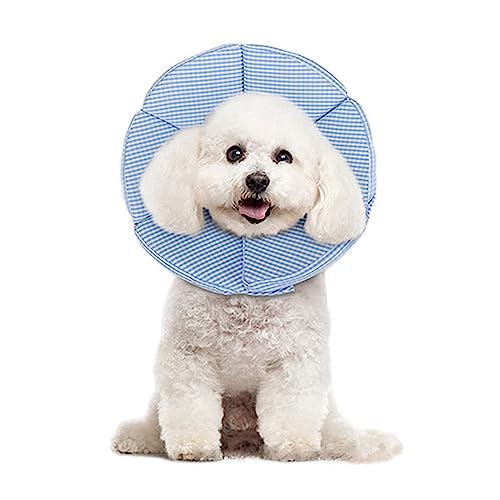 猫コーン ソフト犬コーン通気性犬コーン首輪小型中大型犬と猫のための調節可能な犬回復首輪 (色 : 青, Size : Small)