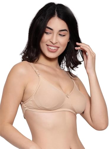 Image of Inner Sense Bra for Woman Made with Organic Cotton and Bamboo I Demi Cups Backless Bra for Woman with Removable Straps and Transparent Back I Non Padded Wire-Free Innerwear